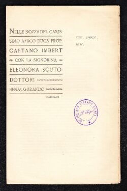 Che fa la Terra ? per nozze Imbert - Scuto