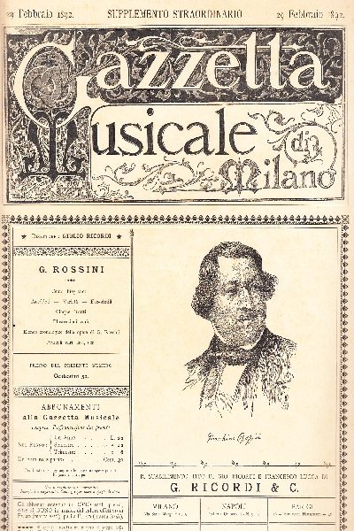 Gazzetta Musicale di Milano Supplemento Straordinario 29 Febbraio 1892