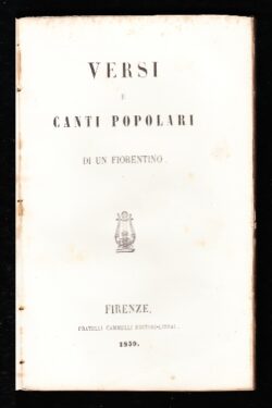 Versi e canti popolari di un fiorentino