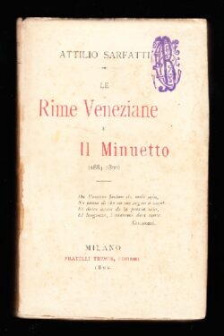 Le rime veneziane e il Minuetto (1884-1890)