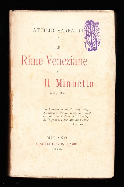 Le rime veneziane e il Minuetto (1884-1890)