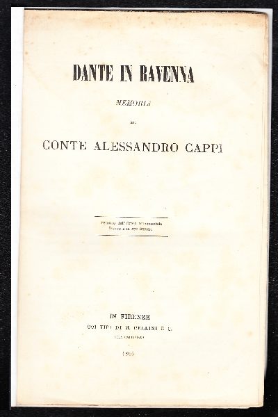 Dante in Ravenna, memoria