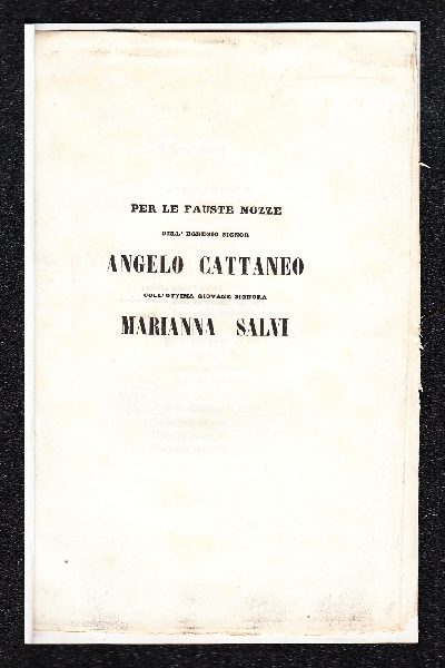 Anacreontica e 2 Sonetti, per nozze Cattaneo - Salvi