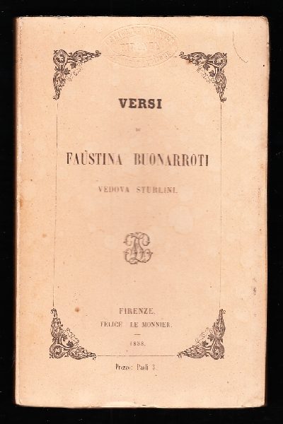 Versi di Faustina Buonarroti vedova Sturlini