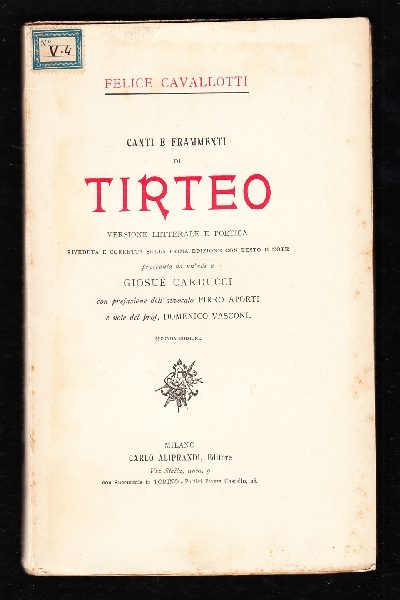 Canti e frammenti di Tirteo