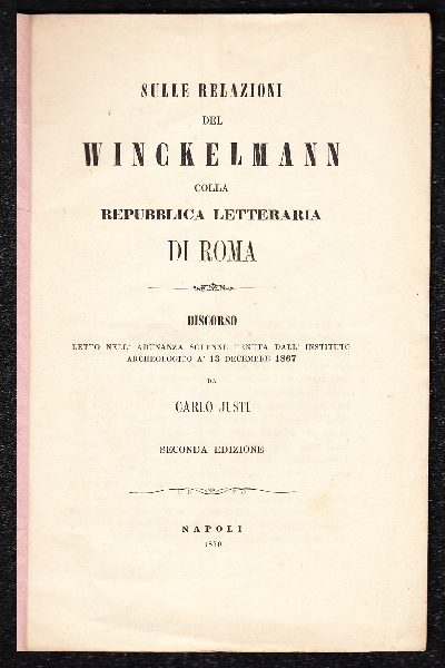 Sulle relazioni del Winckelmann colla Repubblica Letteraria di Roma