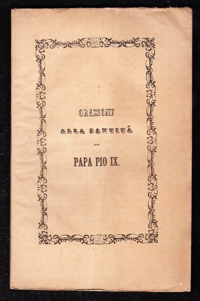 Orazione alla Santità di Pio IX scritta dall'avv. A. Pizzoli