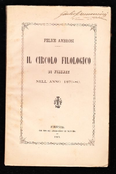 Il Circolo Filologico di Firenze nell'Anno 1879-80