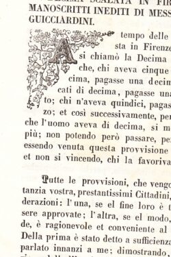 La decima scalata in Firenze nel 1497. Da manoscritti inediti di Messer Francesco De Guicciardini