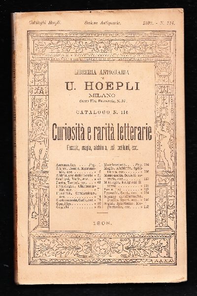 Curiosità e rarità letterarie, facezie, magia, alchimia, usi , costumi