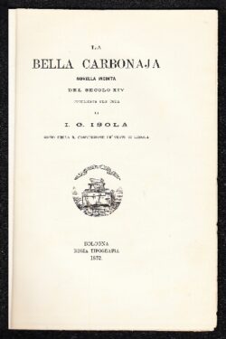 La bella Carbonaja Novella Inedita del Secolo XIV