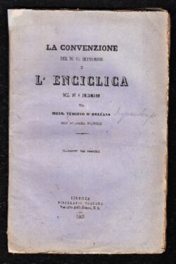 La Convenzione del 15 settembre e l'Enciclica dell'8 dicembre