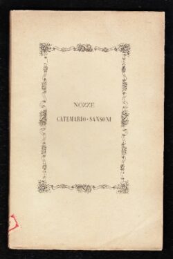 Strenne nuziali del Secolo XIV, per nozze Catemario - Sansoni
