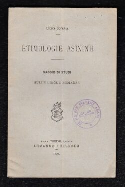 Etimologie Asinine. Saggio di studi sulle lingue romanze