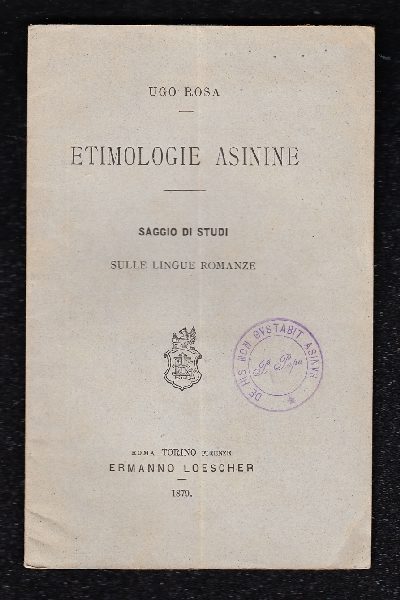 Etimologie Asinine. Saggio di studi sulle lingue romanze