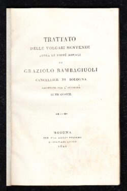 Trattato delle Volgari Sentenze sopra le virtù morali