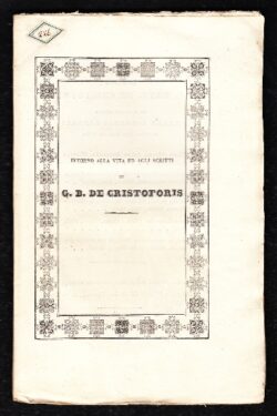 Intorno alla vita ed agli scritti di G. B. De Cristoforis