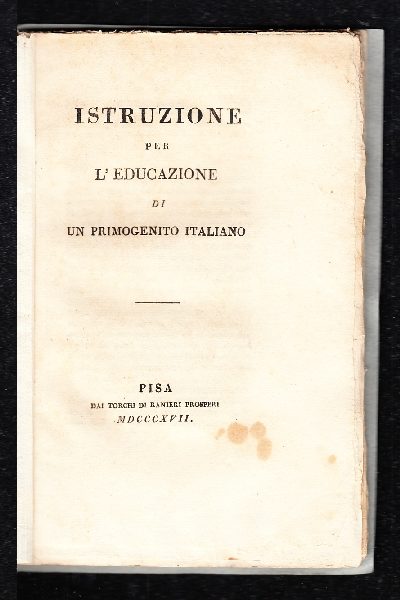 Istruzione per l'educazione di un primogenito italiano