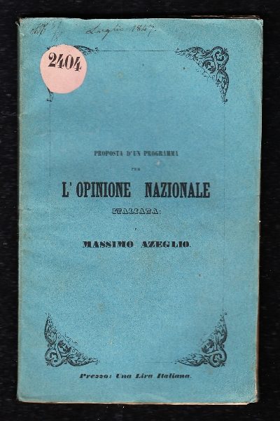 Proposta d'un programma per l'Opinione Nazionale Italiana