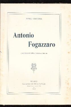 Antonio Fogazzaro. Commemorazione letta a Roma