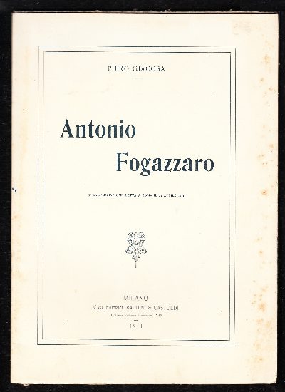 Antonio Fogazzaro. Commemorazione letta a Roma