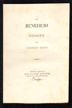 Il Beneficio. VISIONE di Vincenzo Monti