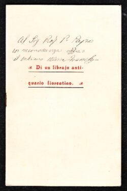 Di un libraio antiquario fiorentino
