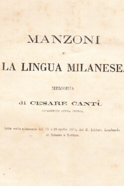 Manzoni e la Lingua Milanese