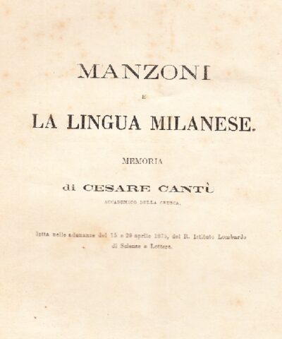 Manzoni e la Lingua Milanese