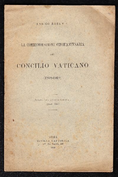 La commemorazione cinquantenaria del Concilio Vaticano (1869-1919)