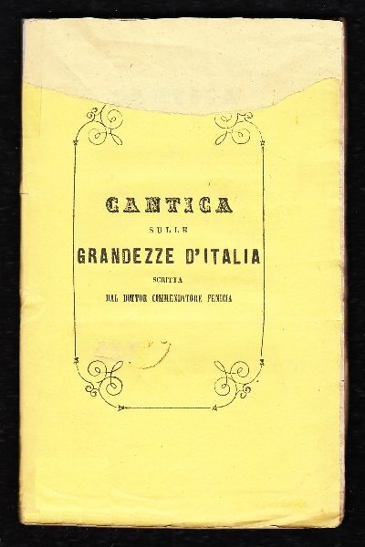 Cantica sulle Grandezze d'Italia scritta dal Dottor Commendatore Fenicia