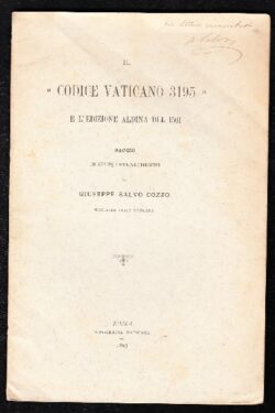 Il Codice Vaticano 3195 e l'edizione aldina del 1501