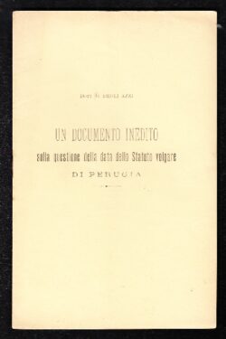 Un Documento Inedito sulla questione della data dello Statuto volgare di Perugia
