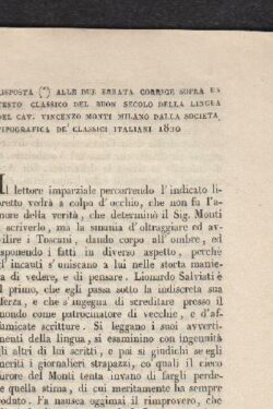 Risposta alle due errata corrige sopra un testo classico ... del Cav. Vincenzo Monti
