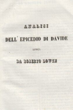 Cantico di Anna, traduzione di Paolo Baraldi ed altre composizioni