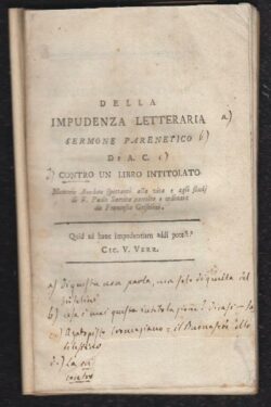Della impudenza letteraria