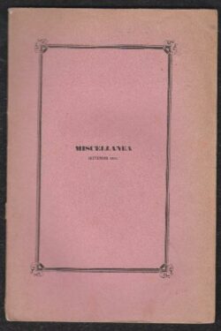 Miscellanea Storica e Letteraria
