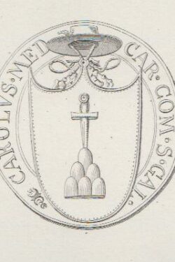 Illustrazione di un SIGILLO del Cardinale Carlo De Medici Commendatario di San Galgano