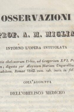 Osservazioni intorno all'opera intitolata Interpretatio obeliscorum Urbis