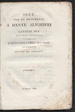 Idee per un monumento a Dante Alighieri. Lettere due