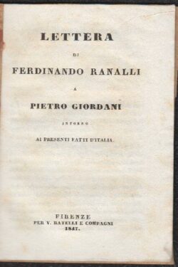Lettera a Pietro Giordani intorno ai presenti fatti d'Italia