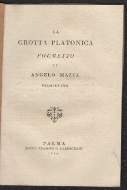 La Grotta Platonica. Poemetto di Angelo Mazza