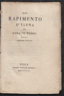 Del rapimento di Elena. Nuova versione italiana