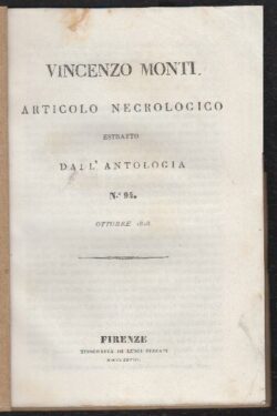 Elogi del Cavalier Vincenzo Monti