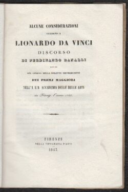 Alcune considerazioni intorno a Lionardo Da Vinci