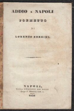 Addio a Napoli. POEMETTO