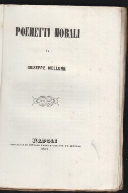 Poemetti morali di Giuseppe Mellone