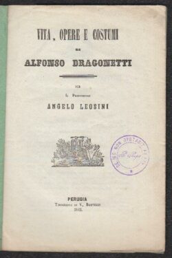 Vita, opere e costumi di Alfonso Dragonetti