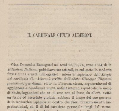 Il Cardinale Giulio Alberoni