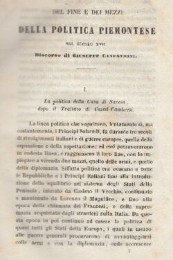 Del fine della Politica Piemontese nel Secolo XVII